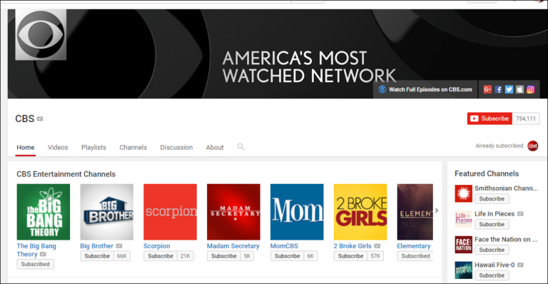 CBS Youtube Channel