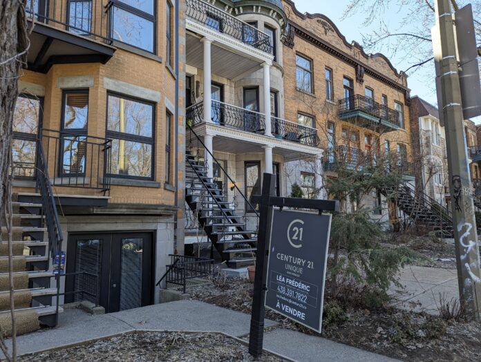 Montreal property sale sign
